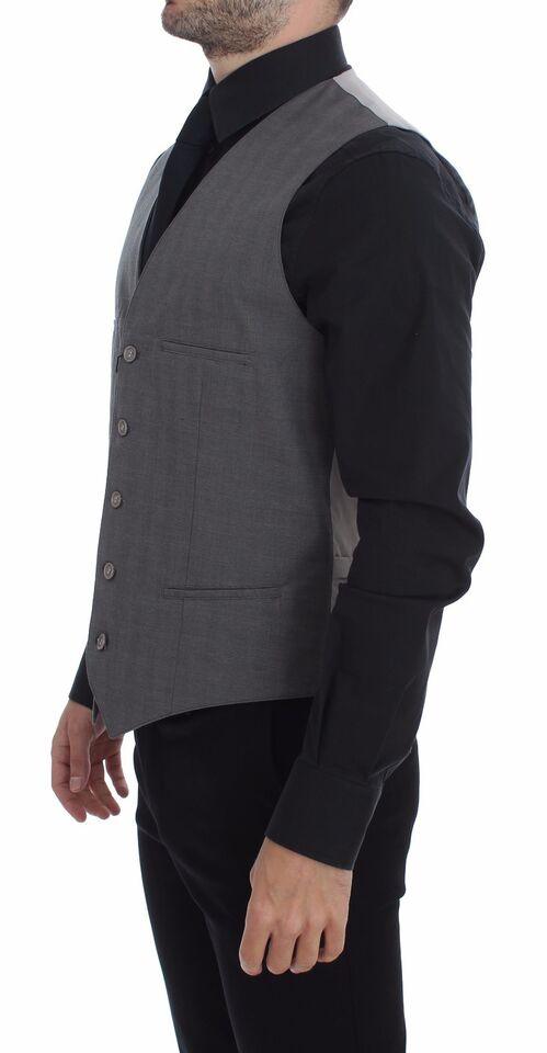 Dolce & Gabbana Elegant Gray Slim Fit Dress Vest - Arichezz.store