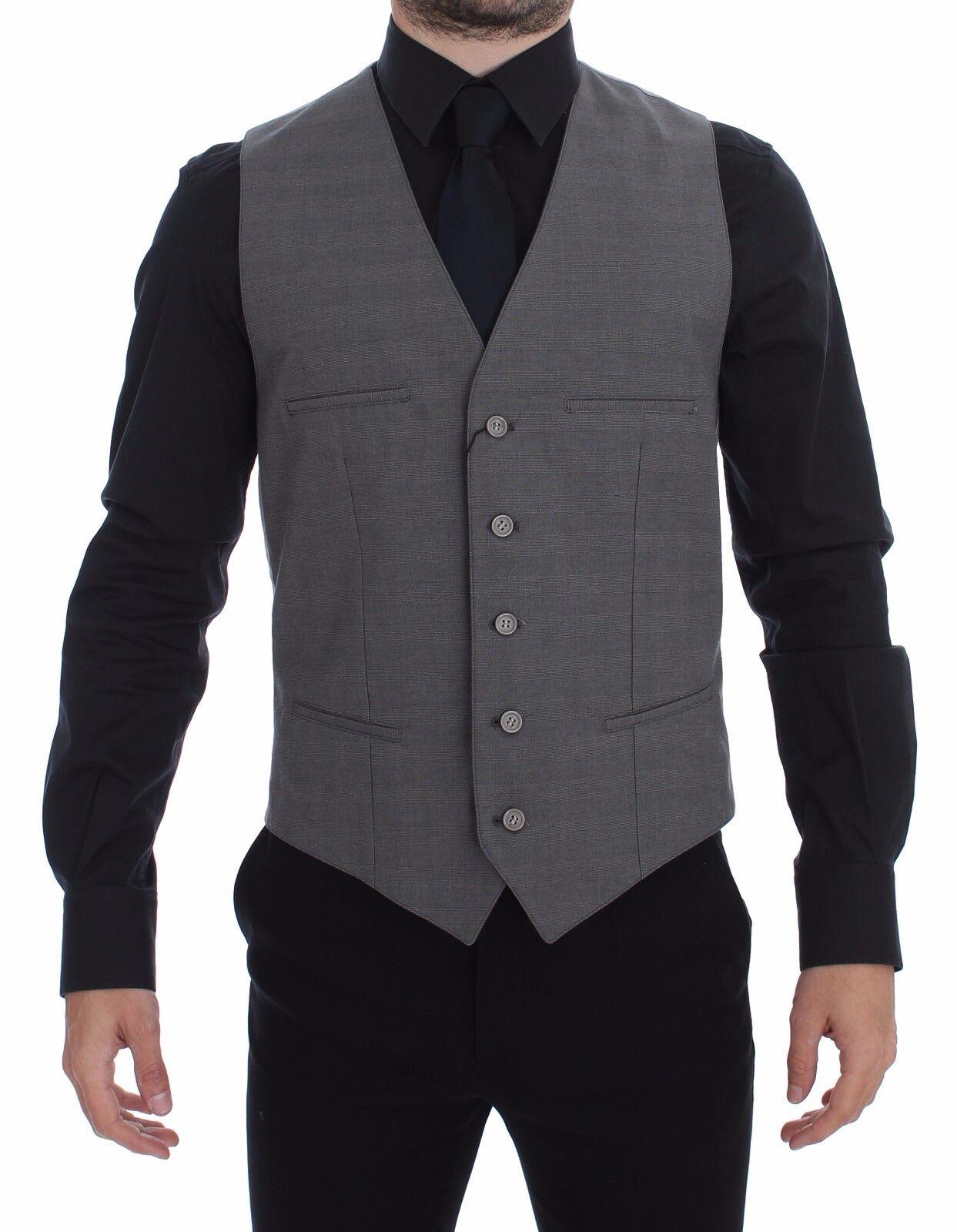 Dolce & Gabbana Elegant Gray Slim Fit Dress Vest - Arichezz.store