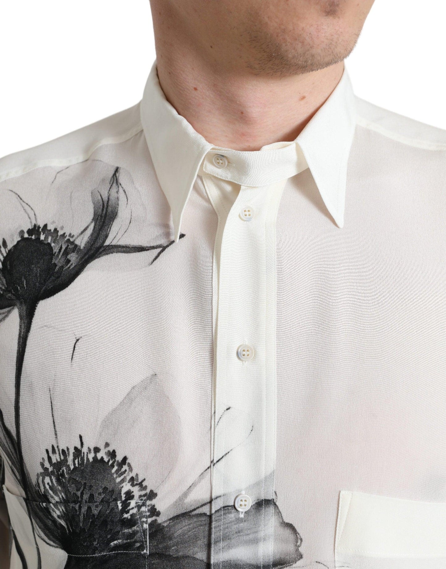 Dolce & Gabbana Elegant Floral Silk Dress Shirt - Arichezz.store