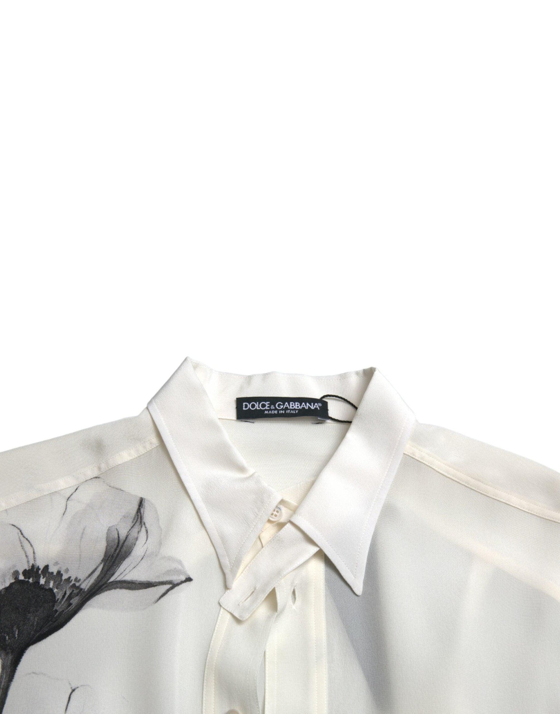 Dolce & Gabbana Elegant Floral Silk Dress Shirt - Arichezz.store