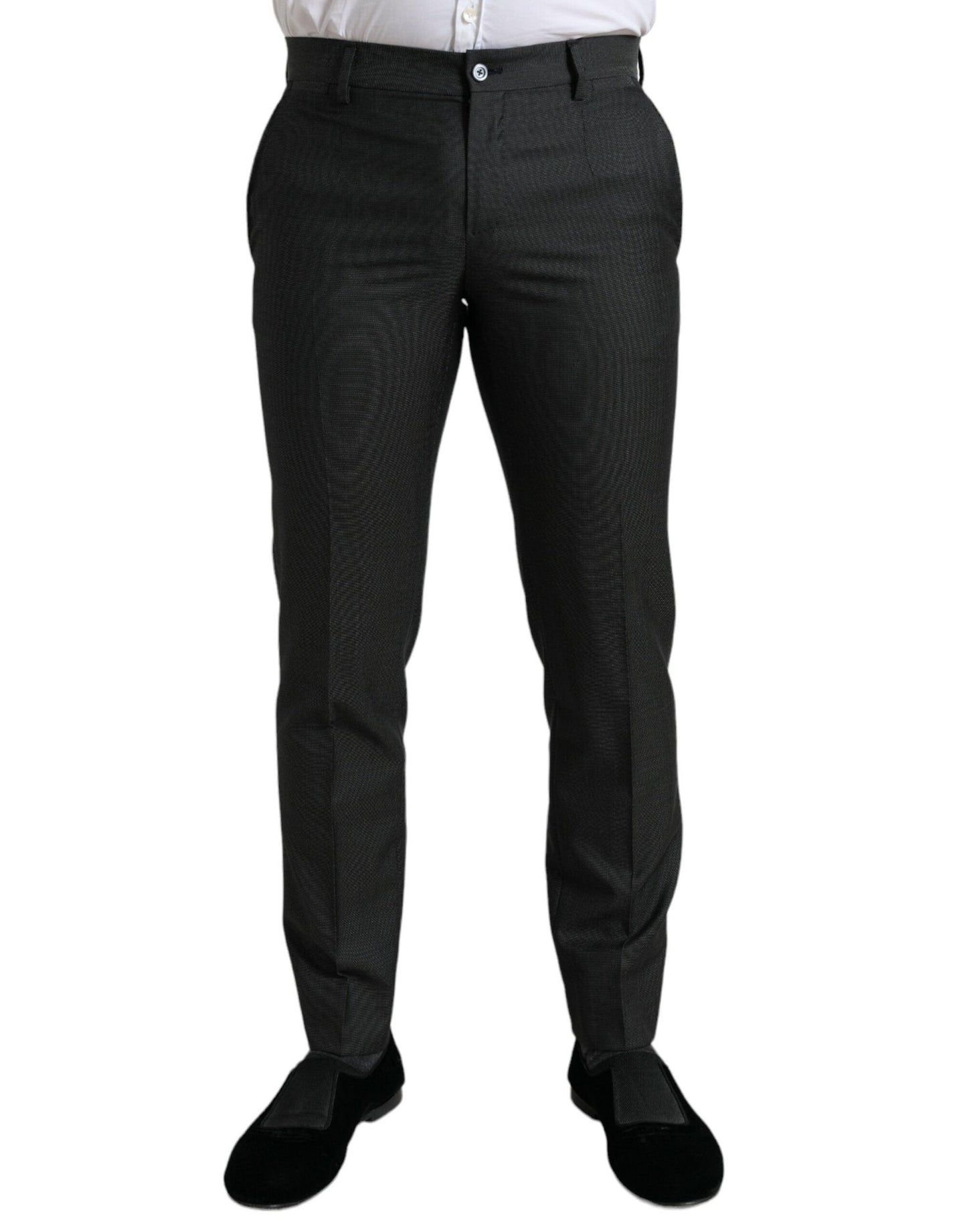 Dolce & Gabbana Elegant Dark Grey Skinny Dress Pants - Arichezz.store