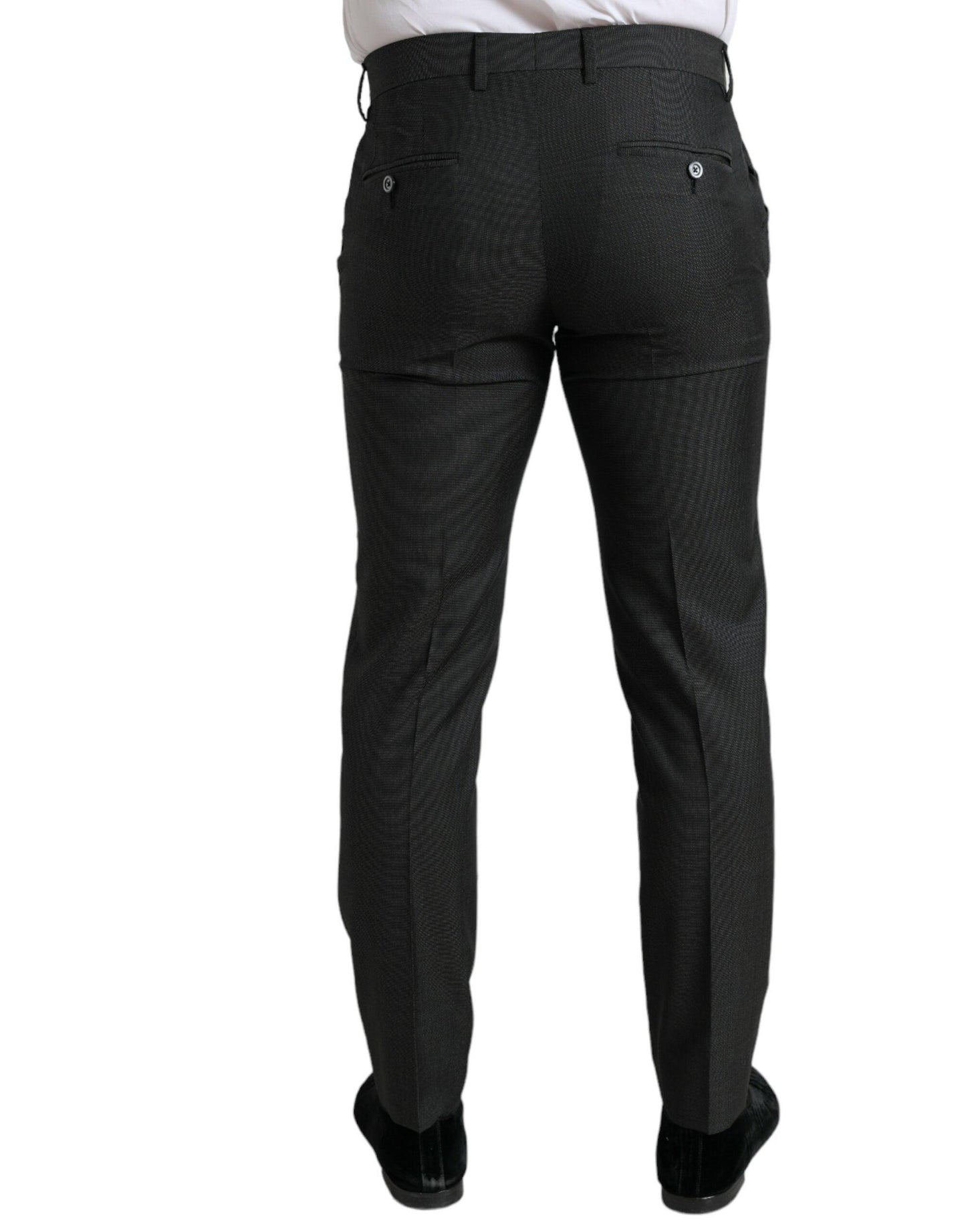 Dolce & Gabbana Elegant Dark Grey Skinny Dress Pants - Arichezz.store