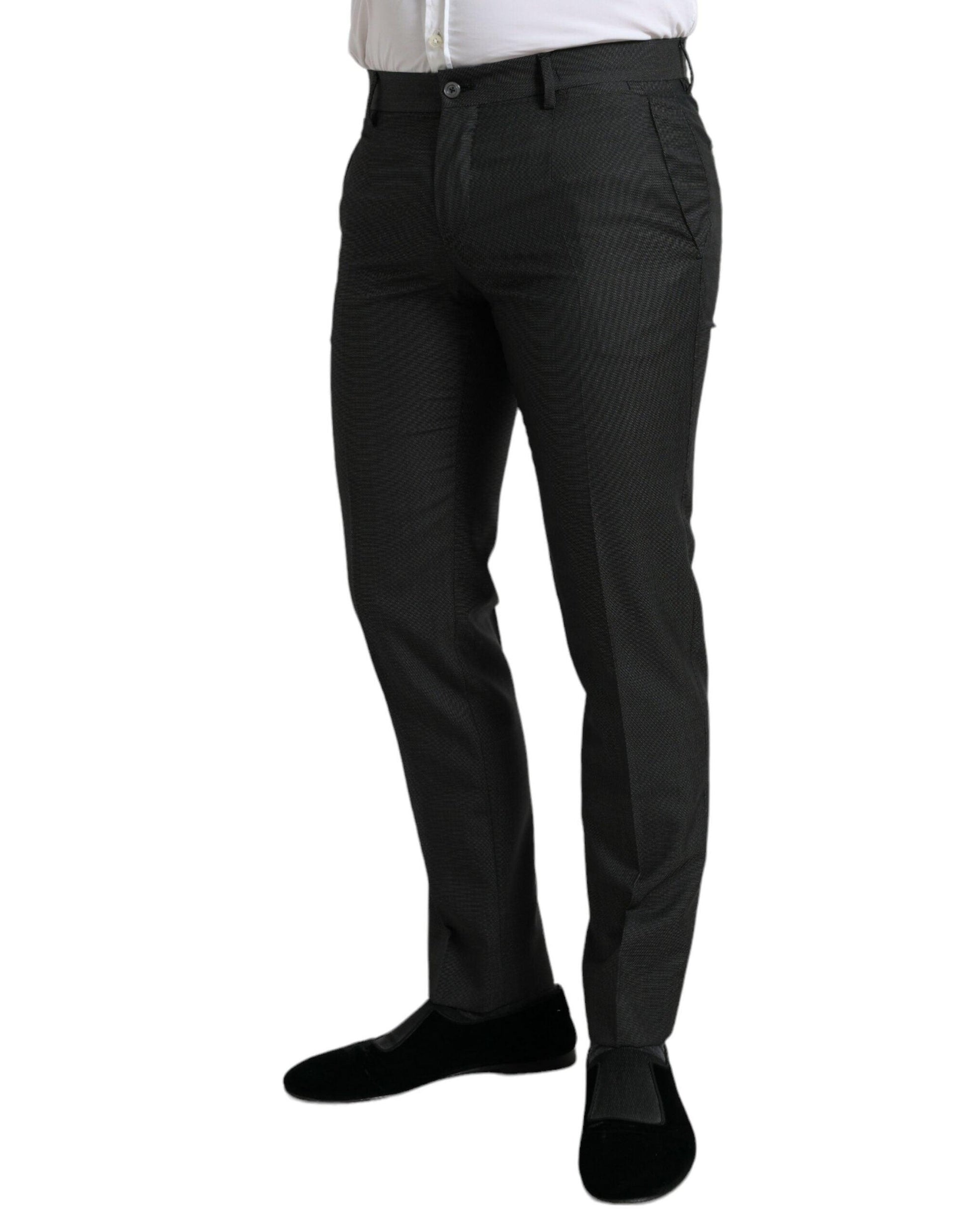 Dolce & Gabbana Elegant Dark Grey Skinny Dress Pants - Arichezz.store