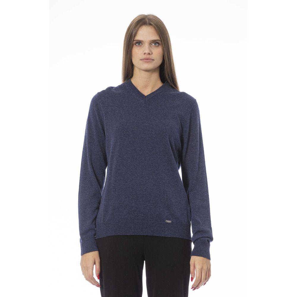 Baldinini Trend Blue Wool Women Sweater - Arichezz.store