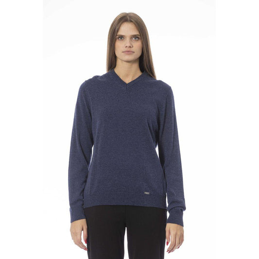 Baldinini Trend Blue Wool Women Sweater - Arichezz.store