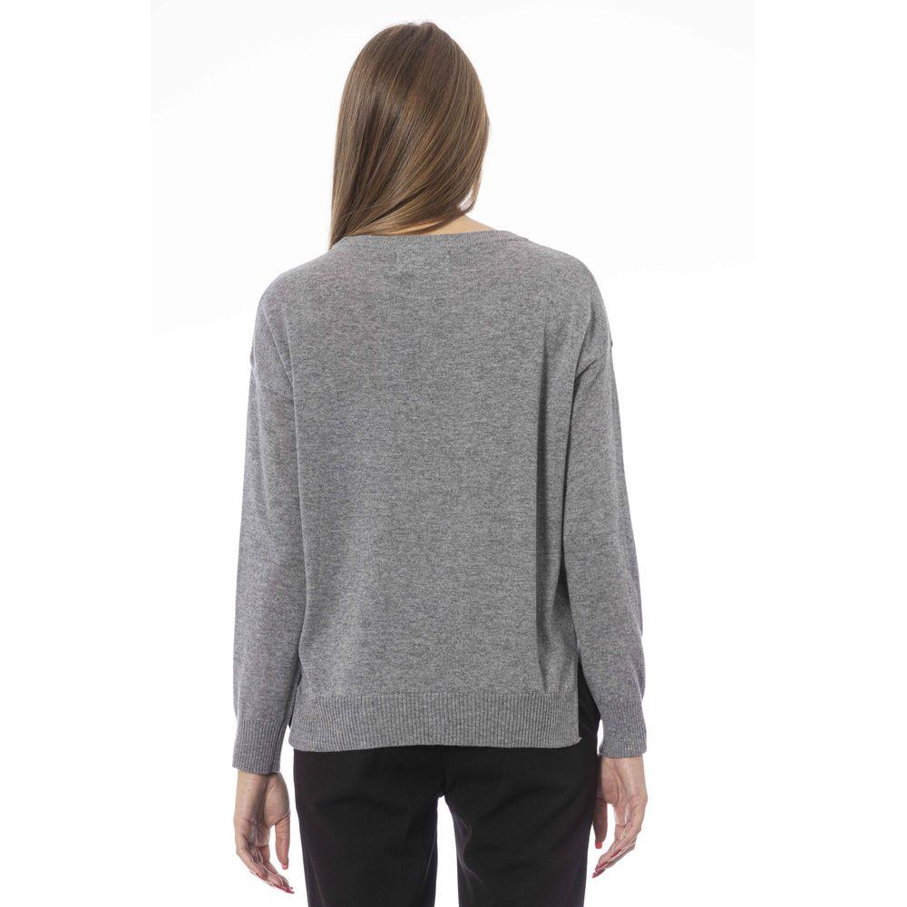 Baldinini Trend Gray Wool Women Sweater - Arichezz.store