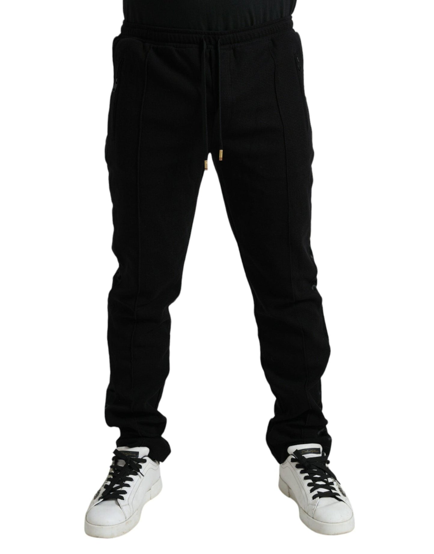 Dolce & Gabbana Elegant Black Cotton Blend Jogger Pants - Arichezz.store