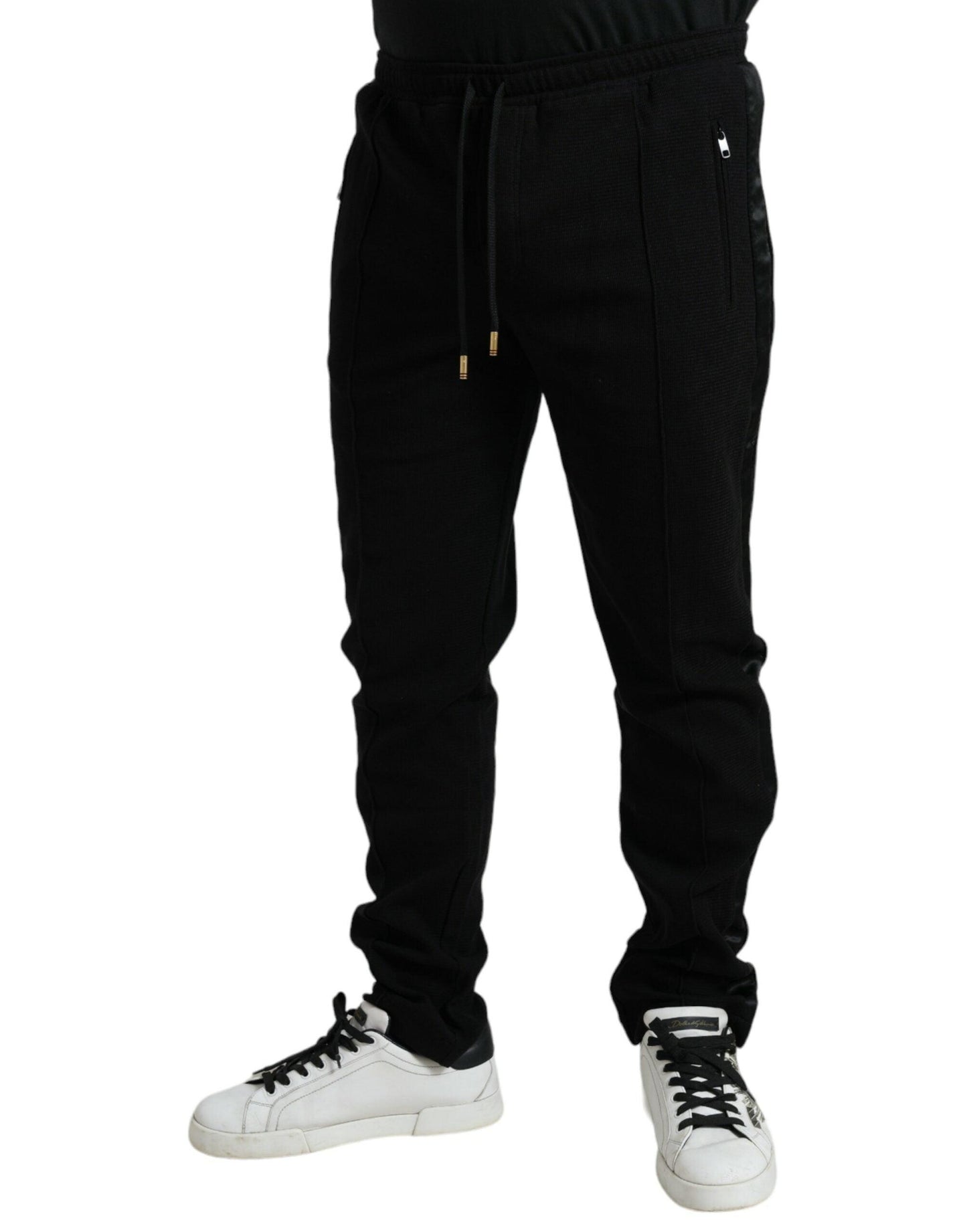 Dolce & Gabbana Elegant Black Cotton Blend Jogger Pants - Arichezz.store