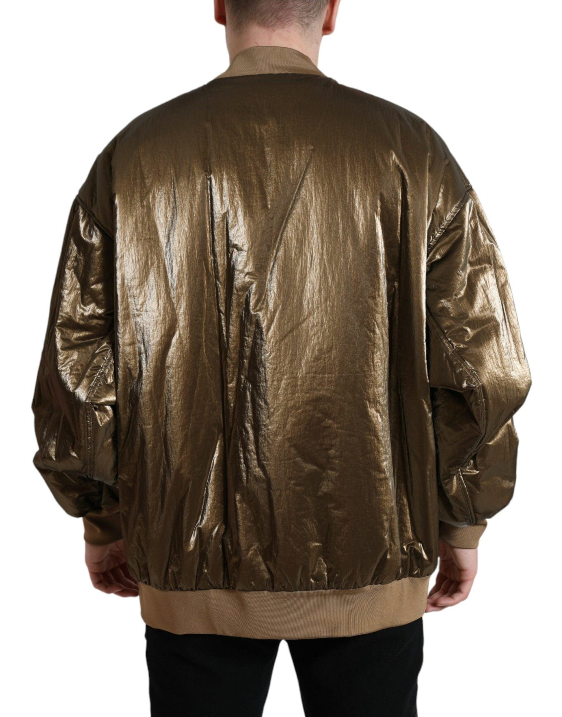 Dolce & Gabbana Elegant Bronze Bomber Jacket - Arichezz.store