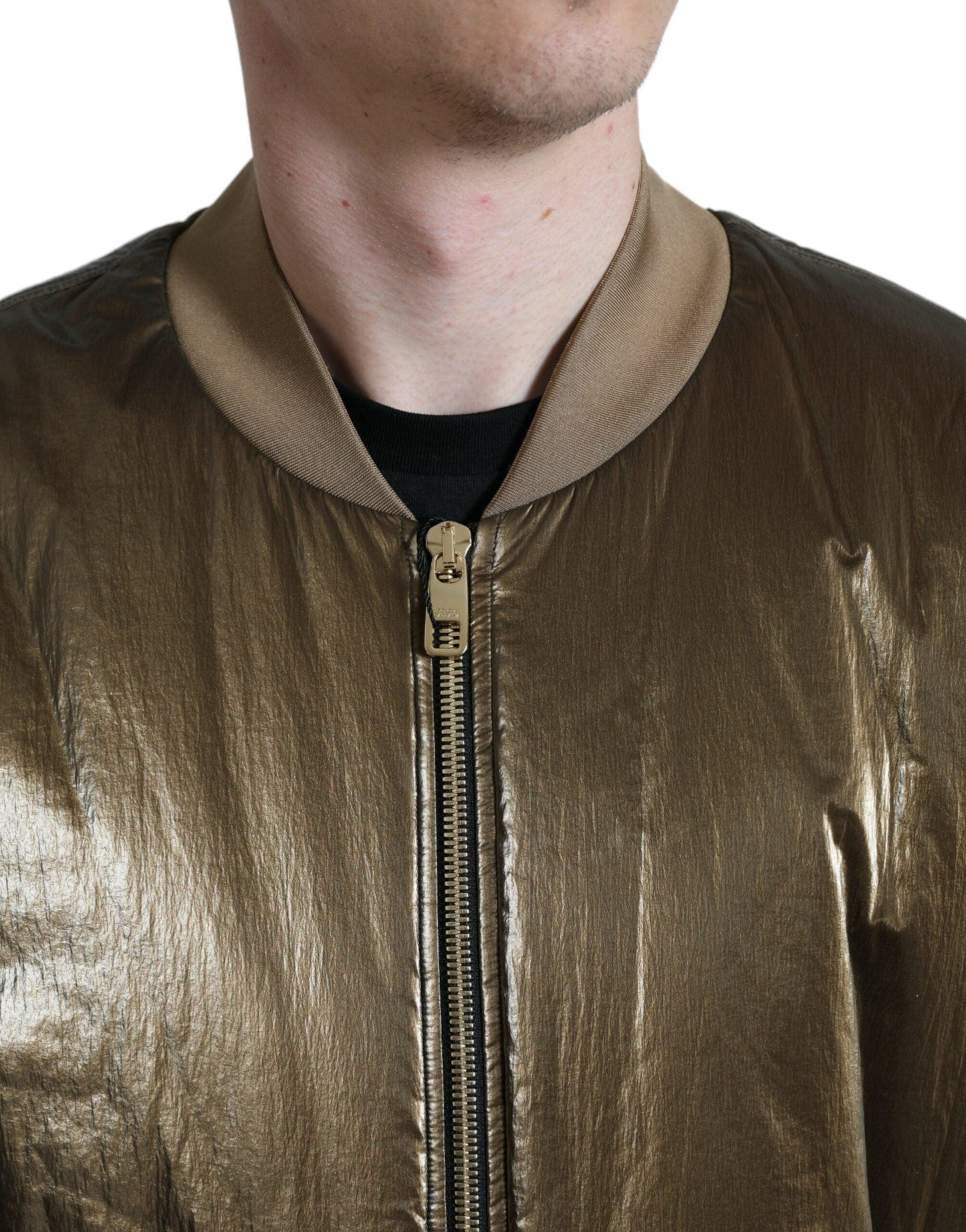 Dolce & Gabbana Elegant Bronze Bomber Jacket - Arichezz.store