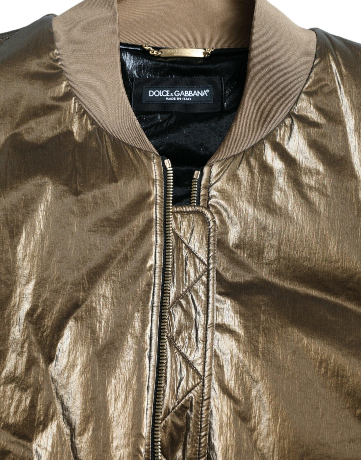 Dolce & Gabbana Elegant Bronze Bomber Jacket - Arichezz.store