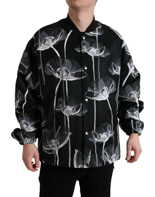 Dolce & Gabbana Elegant Floral-Print Bomber Jacket - Arichezz.store