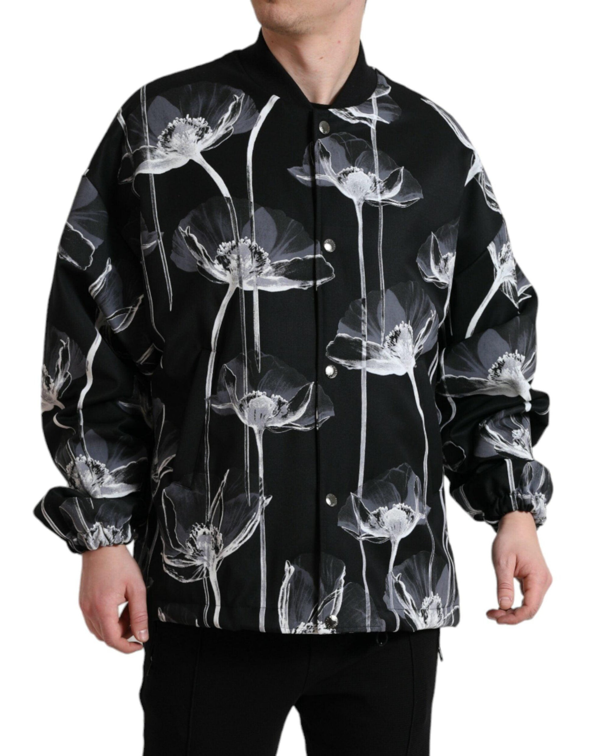 Dolce & Gabbana Elegant Floral-Print Bomber Jacket - Arichezz.store