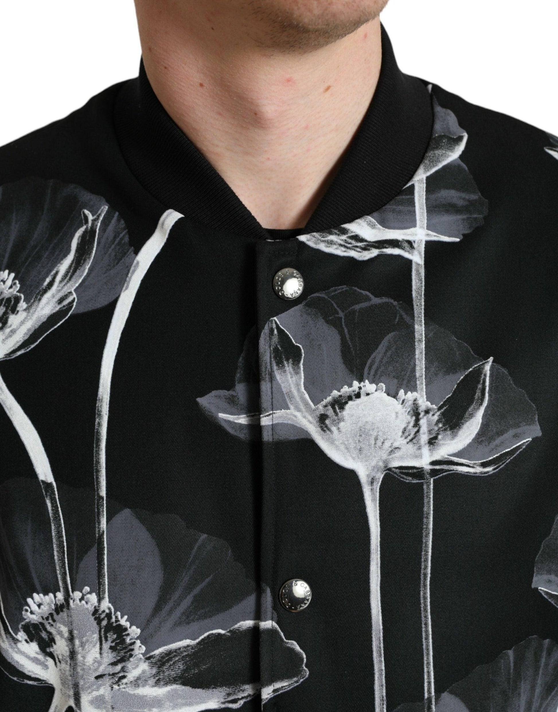 Dolce & Gabbana Elegant Floral-Print Bomber Jacket - Arichezz.store