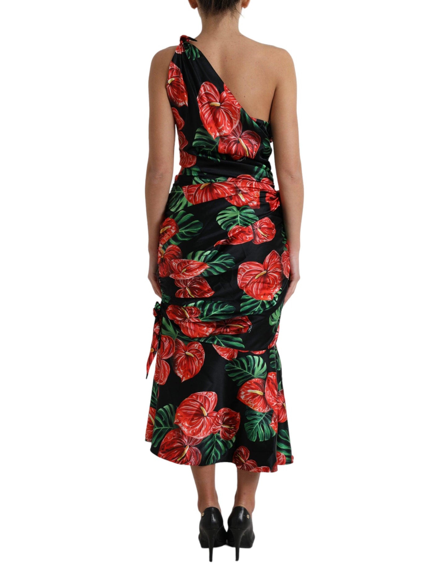 Dolce & Gabbana Tropical Elegance Silk Draped Dress - Arichezz.store