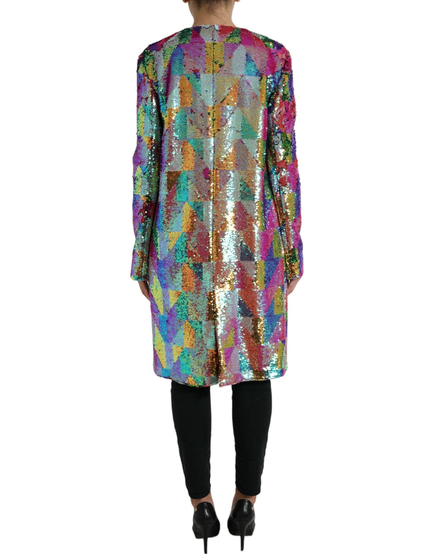 Dolce & Gabbana Multicolor Sequined Long Jacket - Arichezz.store