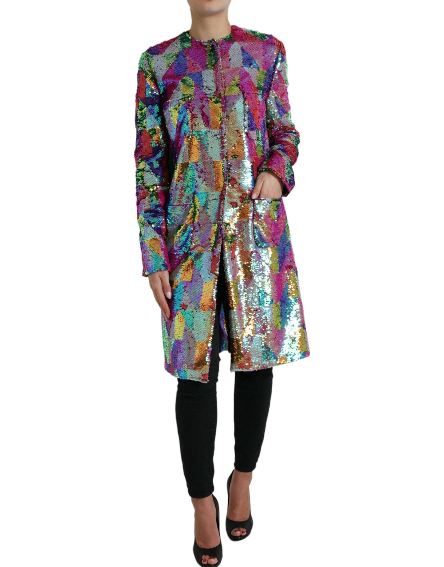 Dolce & Gabbana Multicolor Sequined Long Jacket - Arichezz.store