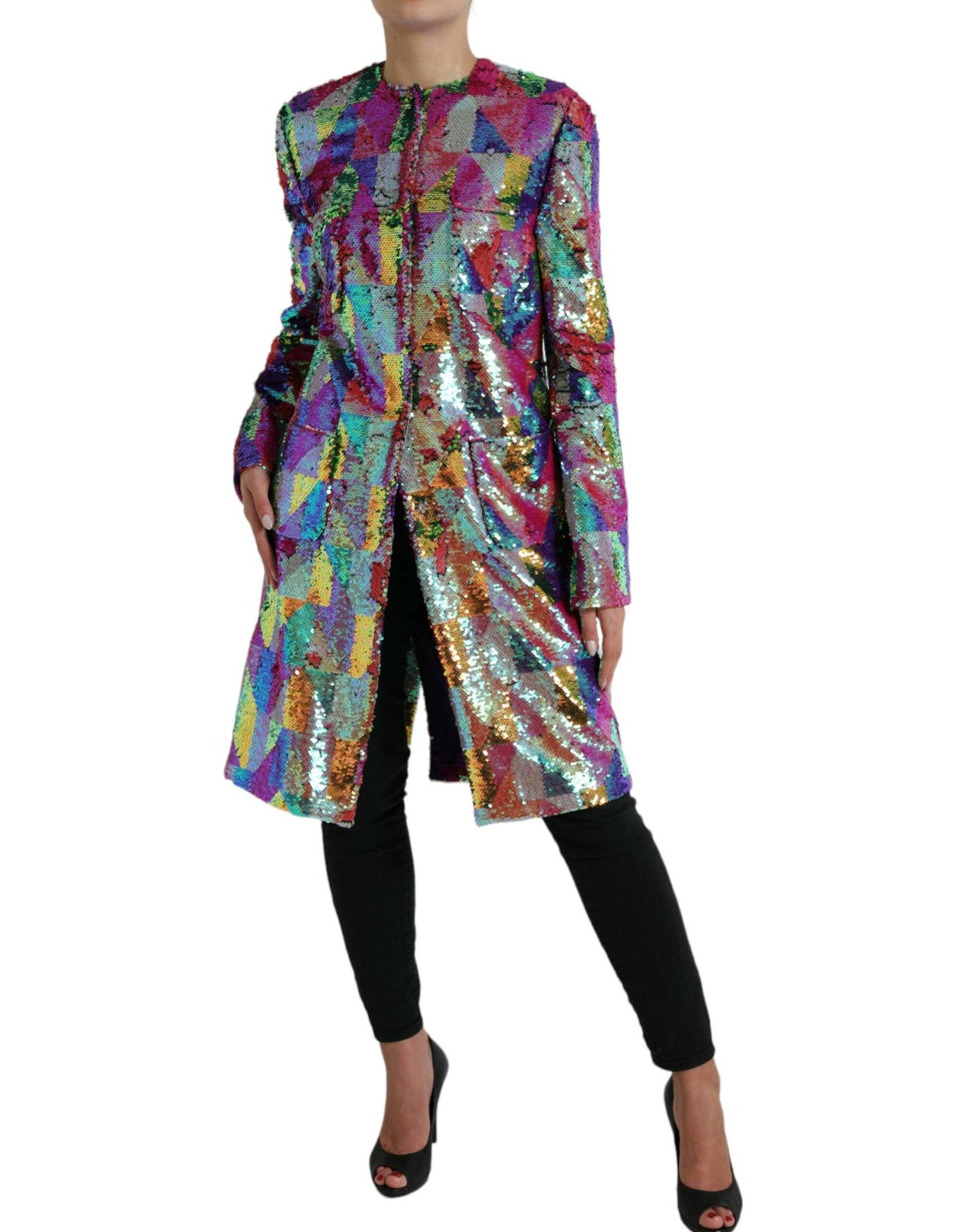 Dolce & Gabbana Multicolor Sequined Long Jacket - Arichezz.store