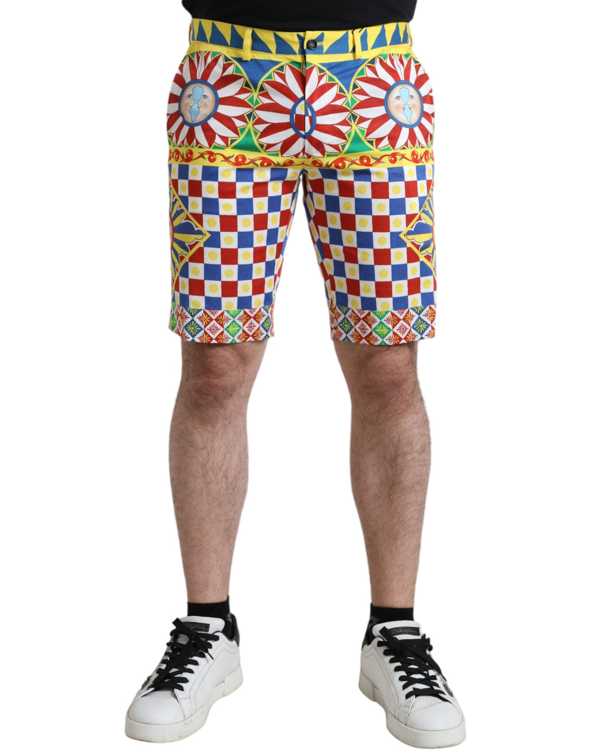 Dolce & Gabbana Multicolor Print Bermuda Shorts - Arichezz.store