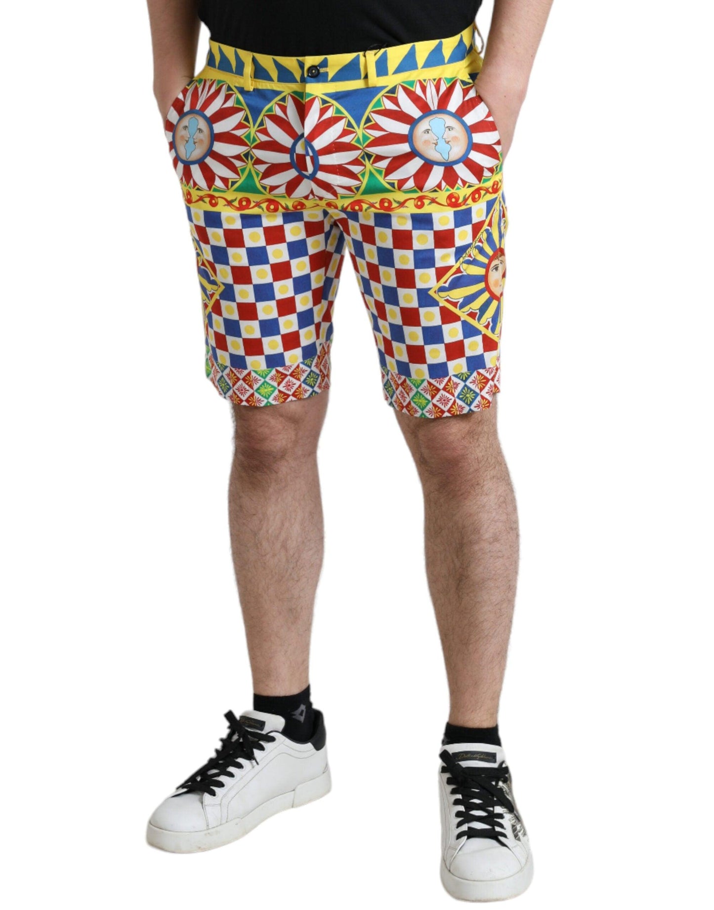 Dolce & Gabbana Multicolor Print Bermuda Shorts - Arichezz.store