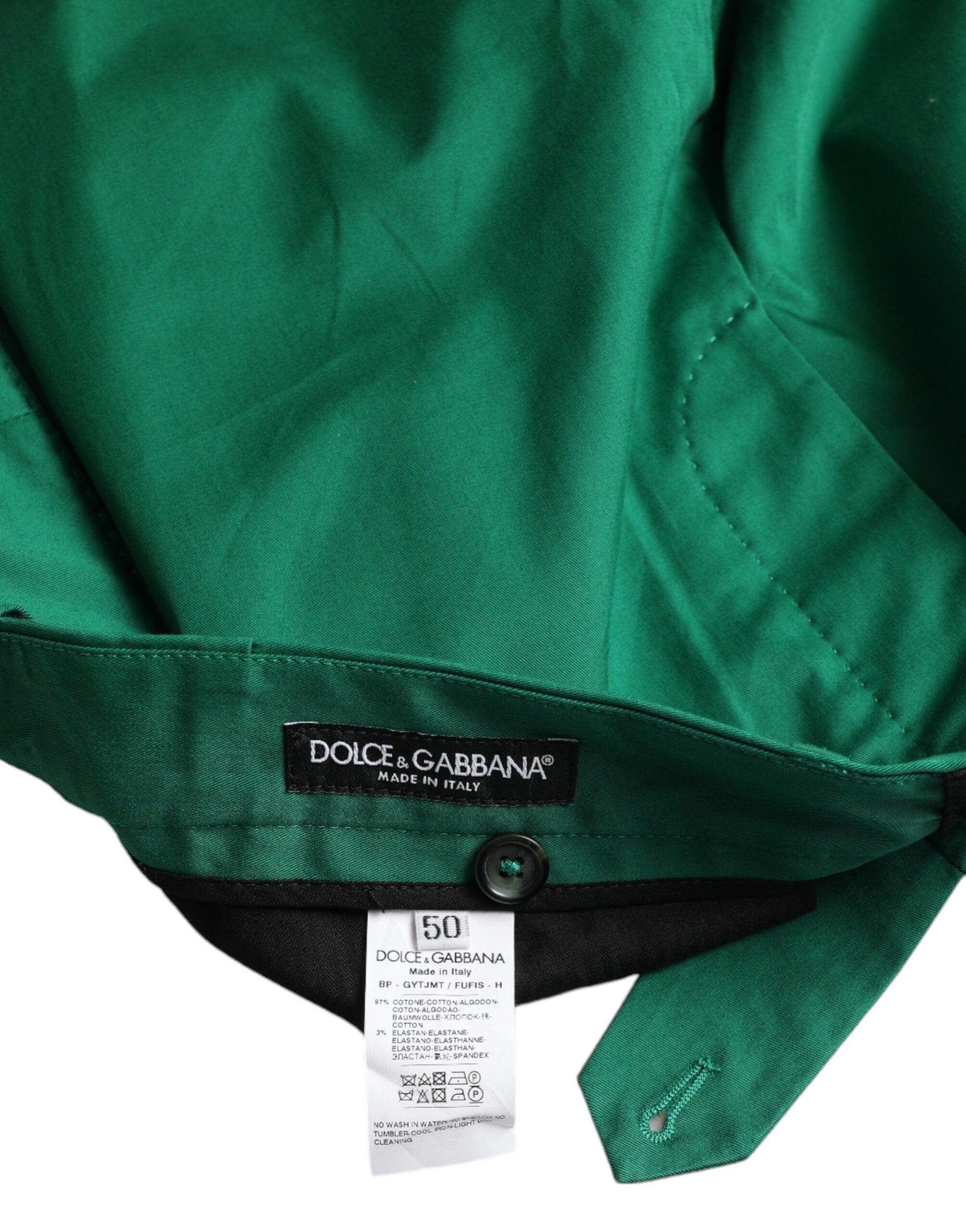 Dolce & Gabbana Elegant Deep Green Cotton Bermuda Shorts - Arichezz.store