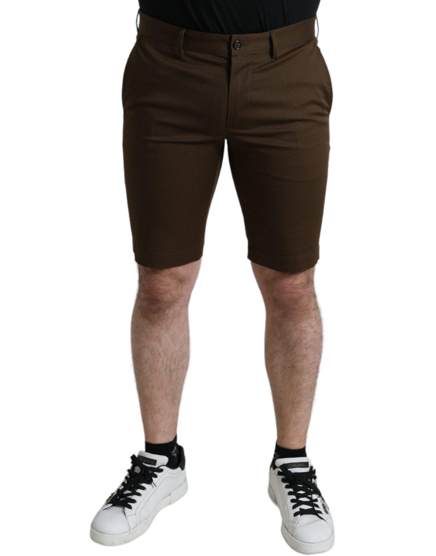 Dolce & Gabbana Chic Brown Bermuda Shorts with Logo Detail - Arichezz.store