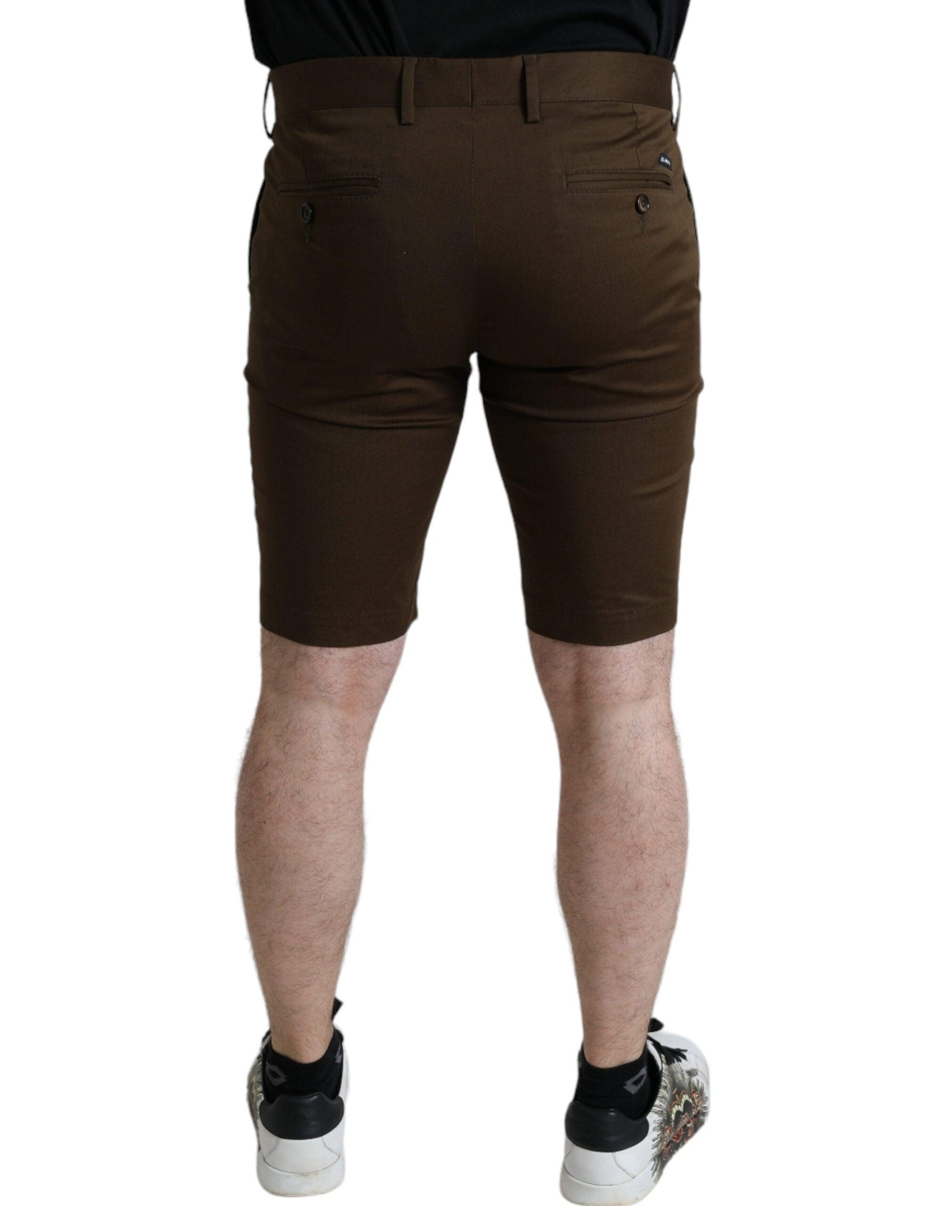 Dolce & Gabbana Chic Brown Bermuda Shorts with Logo Detail - Arichezz.store