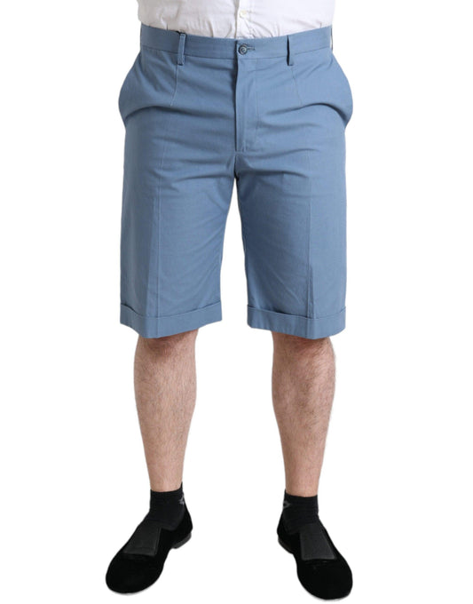 Dolce & Gabbana Sky Blue Cotton Bermuda Shorts - Arichezz.store