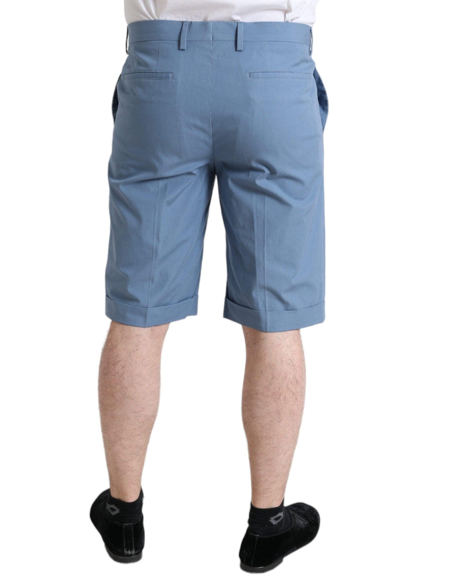 Dolce & Gabbana Sky Blue Cotton Bermuda Shorts - Arichezz.store