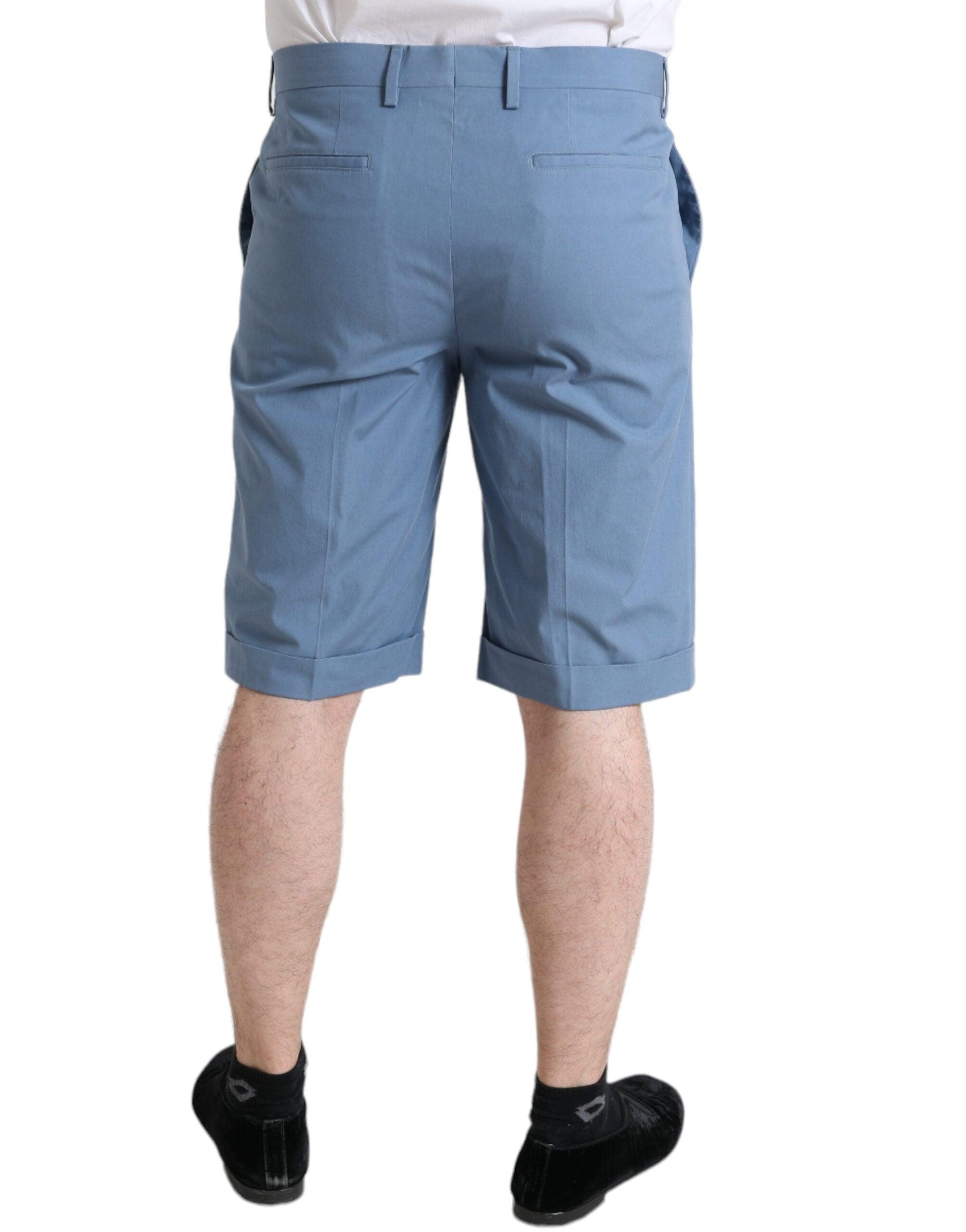 Dolce & Gabbana Sky Blue Cotton Bermuda Shorts - Arichezz.store