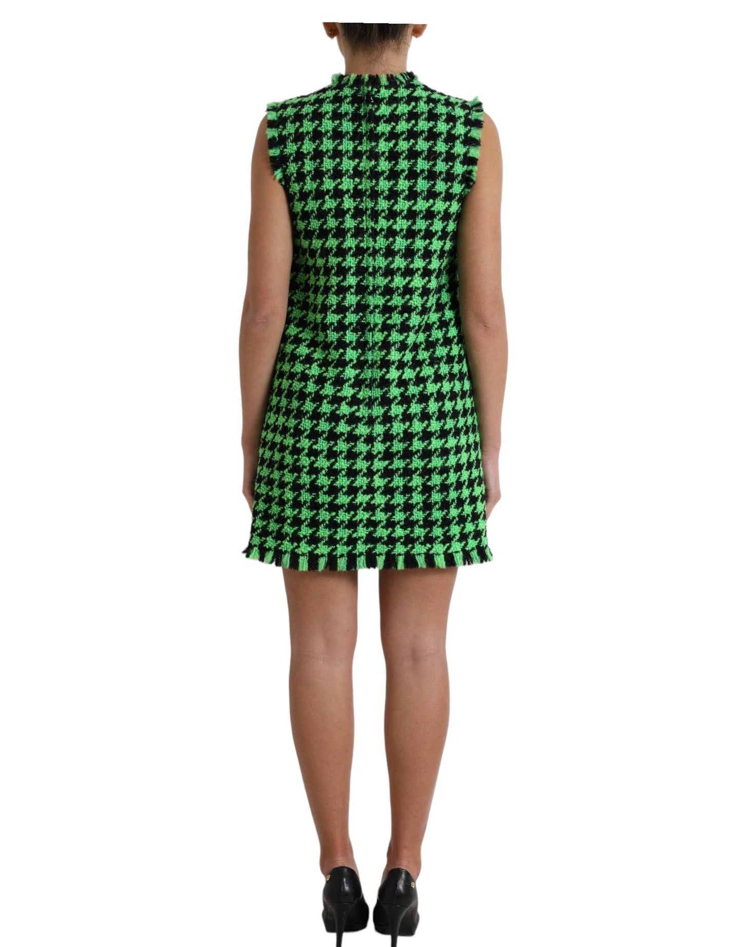 Dolce & Gabbana Elegant Houndstooth Knitted Mini Dress - Arichezz.store