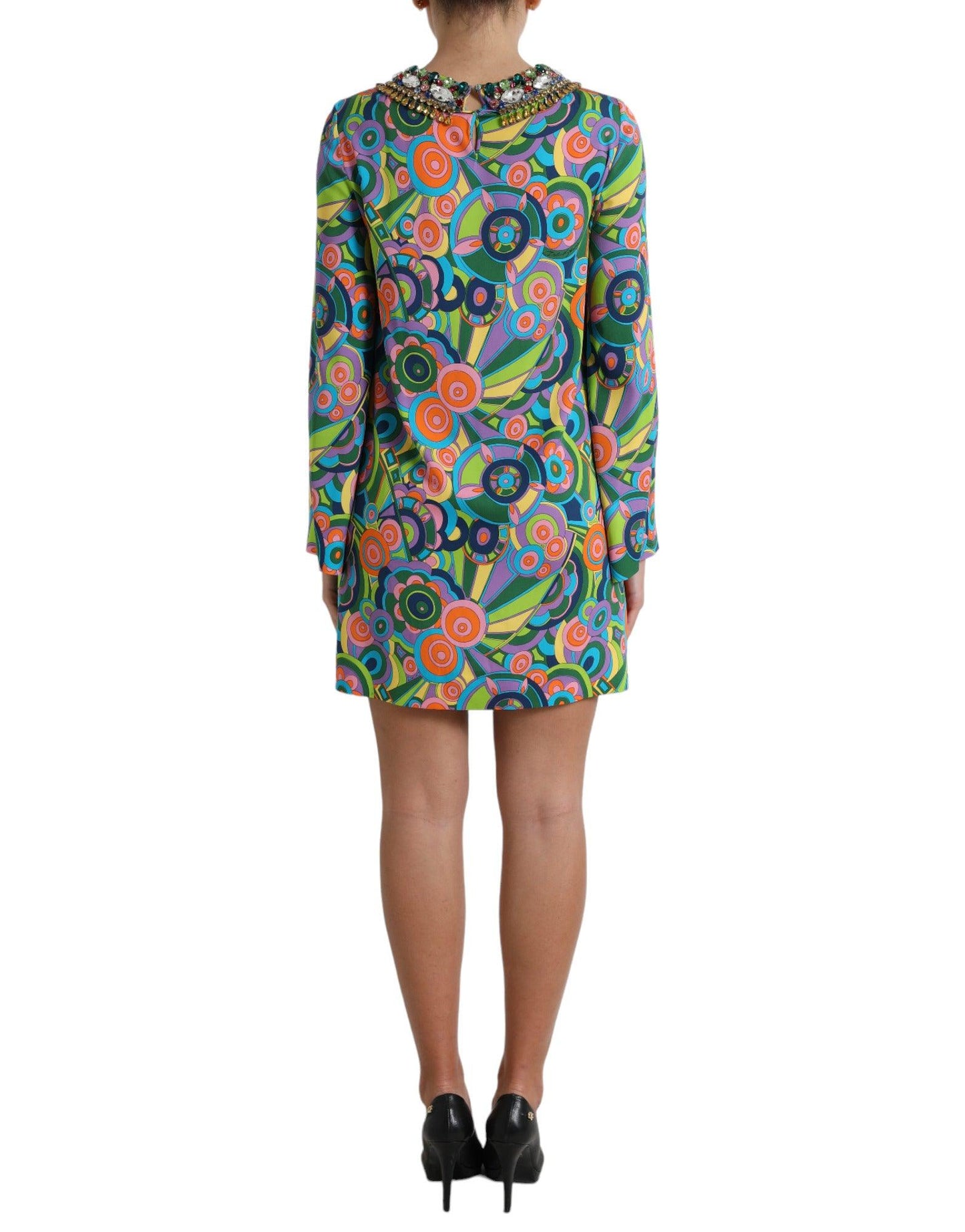 Dolce & Gabbana Multicolor Geometric Silk Mini Dress - Arichezz.store