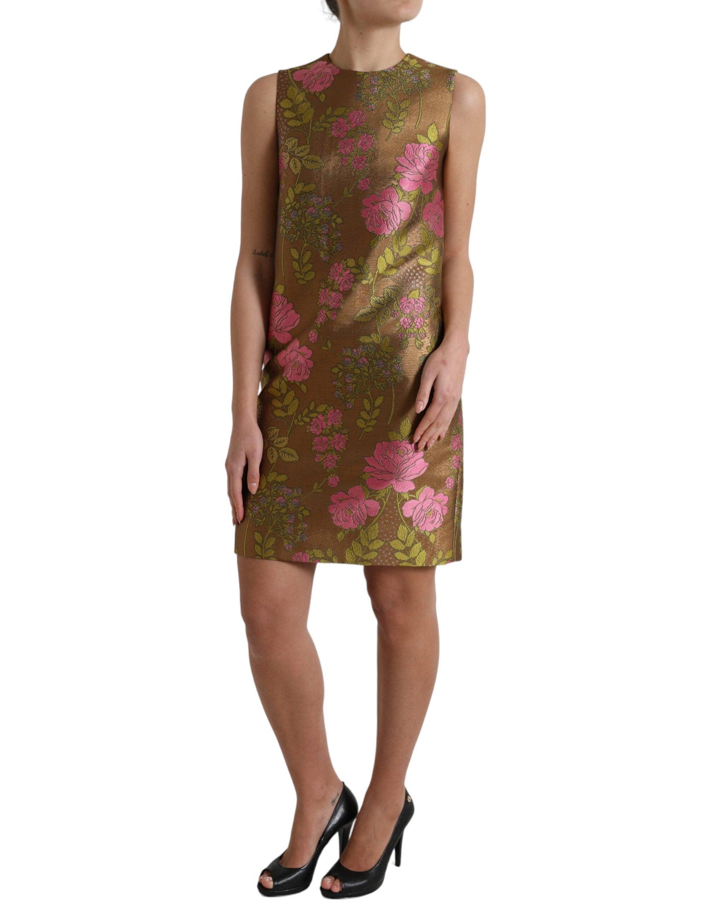 Dolce & Gabbana Elegant Floral Shift Sleeveless Mini Dress - Arichezz.store