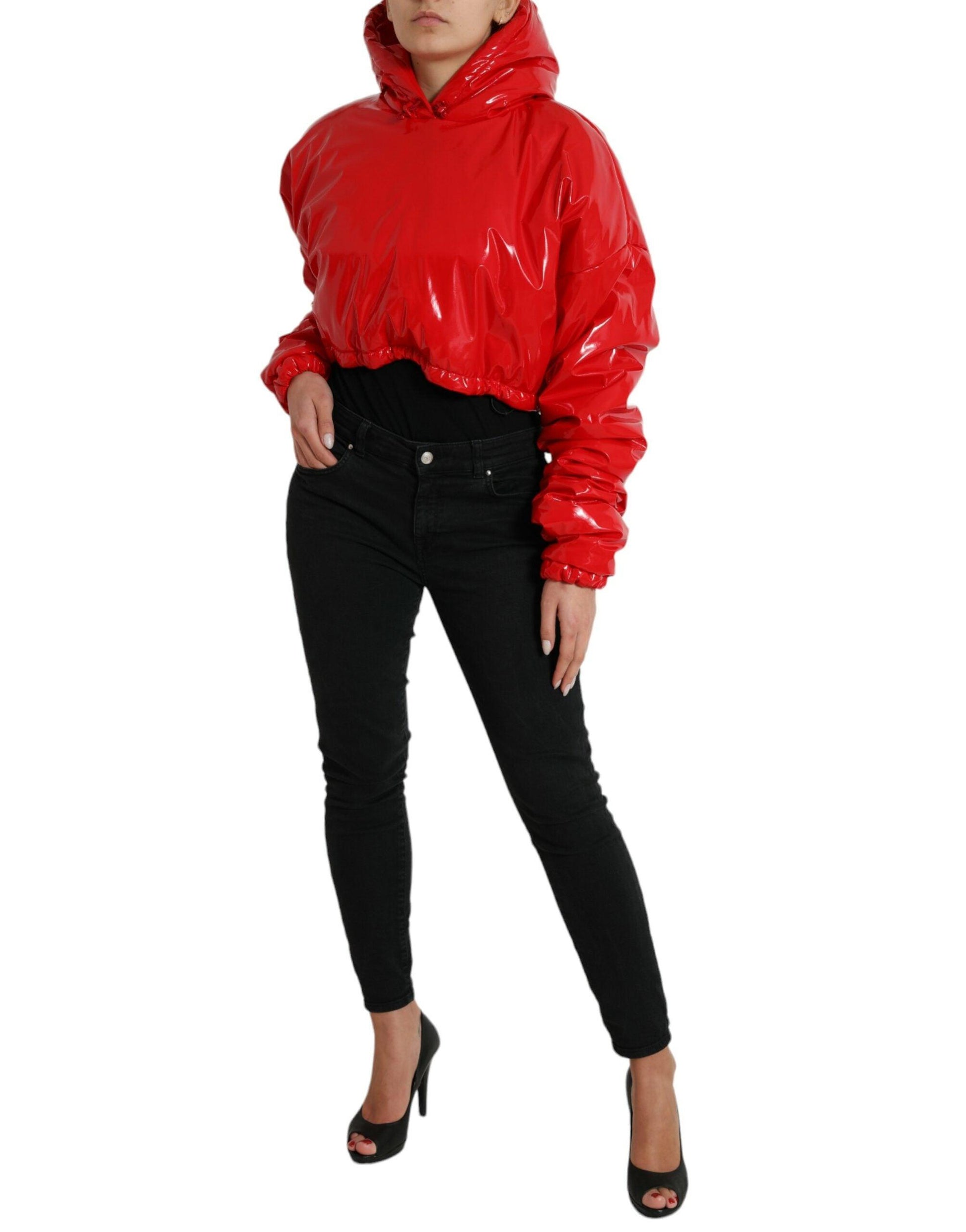 Dolce & Gabbana Shiny Red Cropped Jacket - Arichezz.store