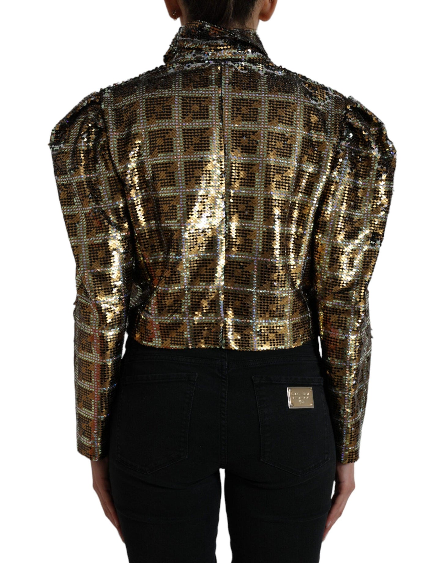 Dolce & Gabbana Multicolor Sequined Cropped Jacket - Arichezz.store