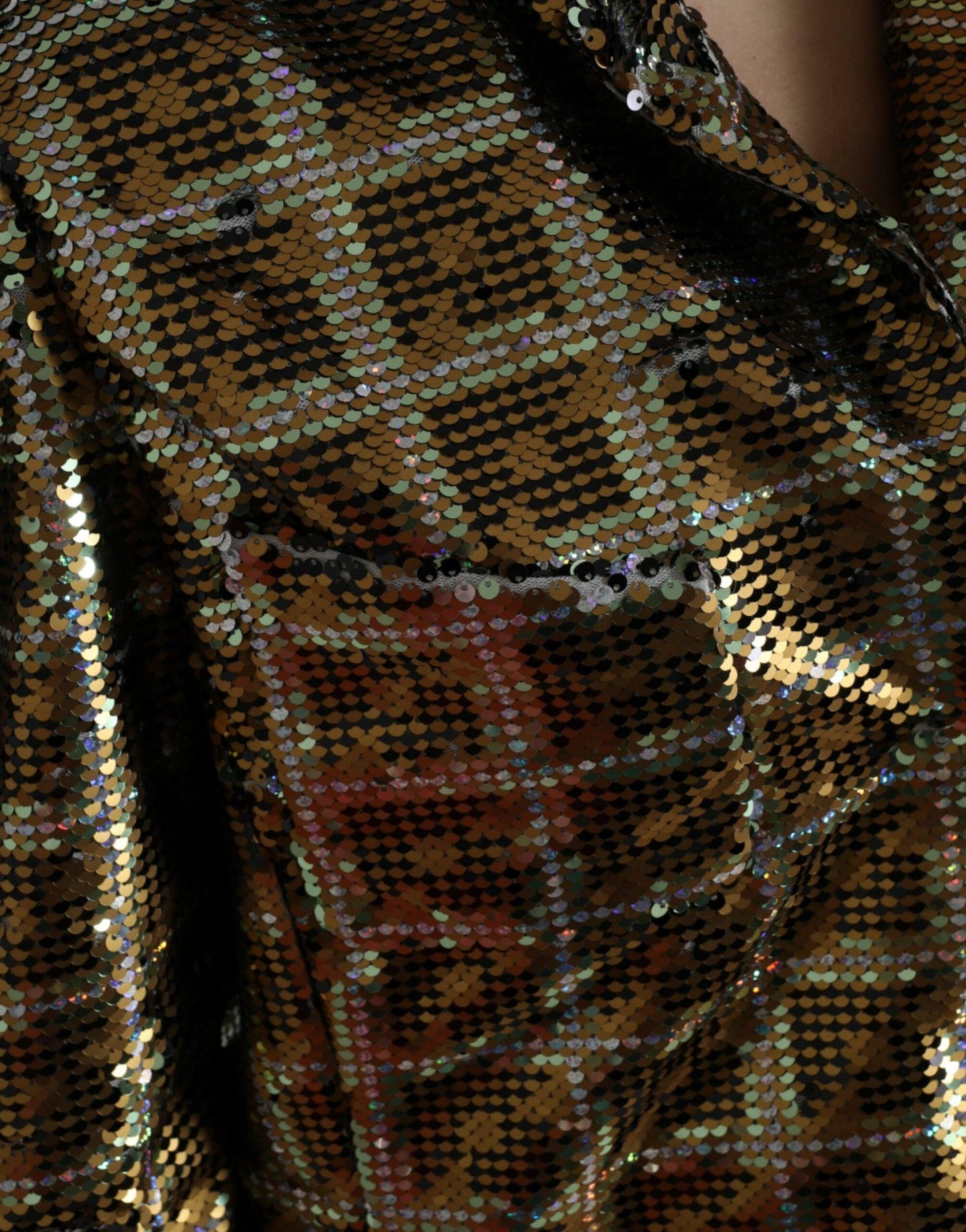 Dolce & Gabbana Multicolor Sequined Cropped Jacket - Arichezz.store