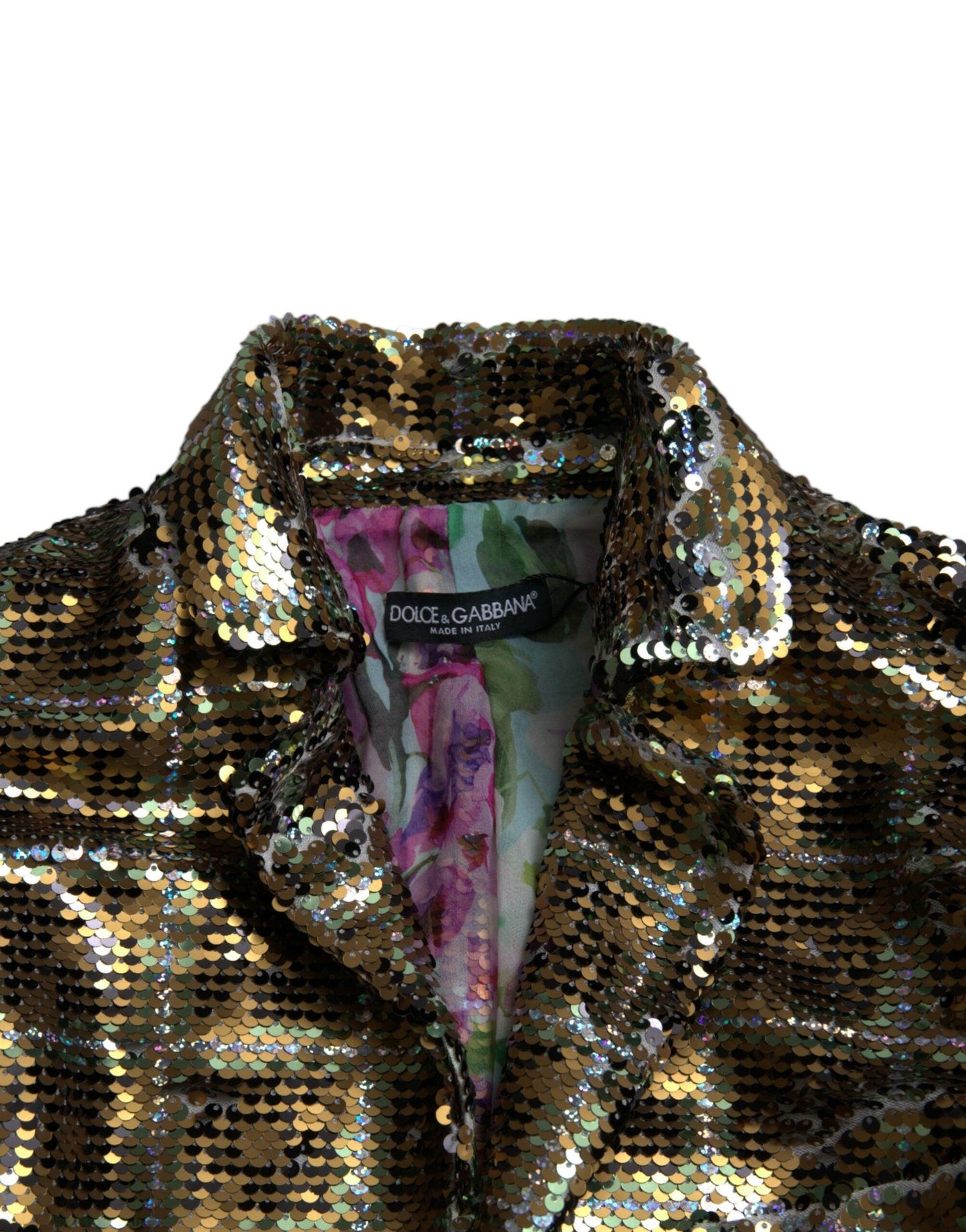 Dolce & Gabbana Multicolor Sequined Cropped Jacket - Arichezz.store