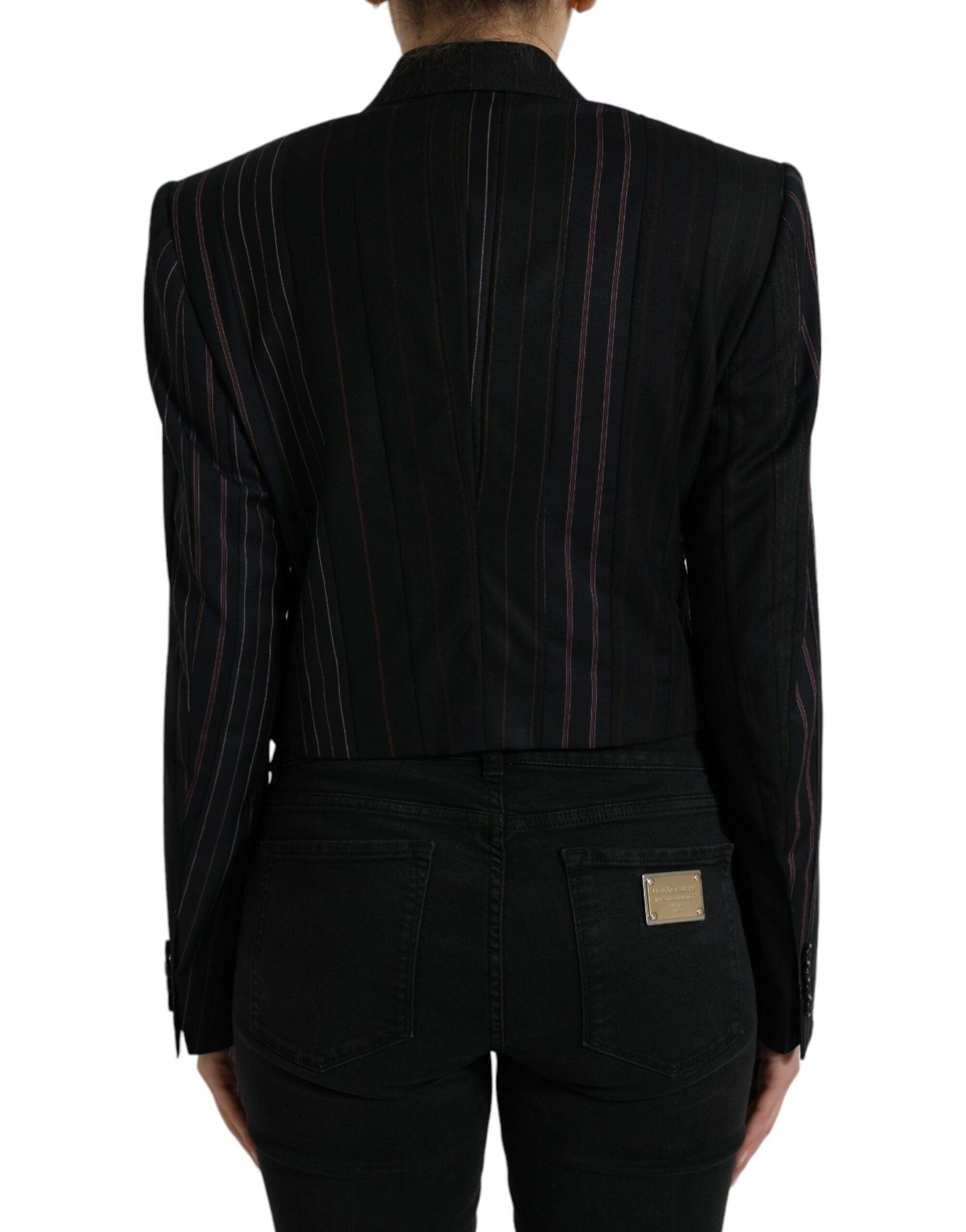 Dolce & Gabbana Striped Double Breasted Wool Blazer - Arichezz.store