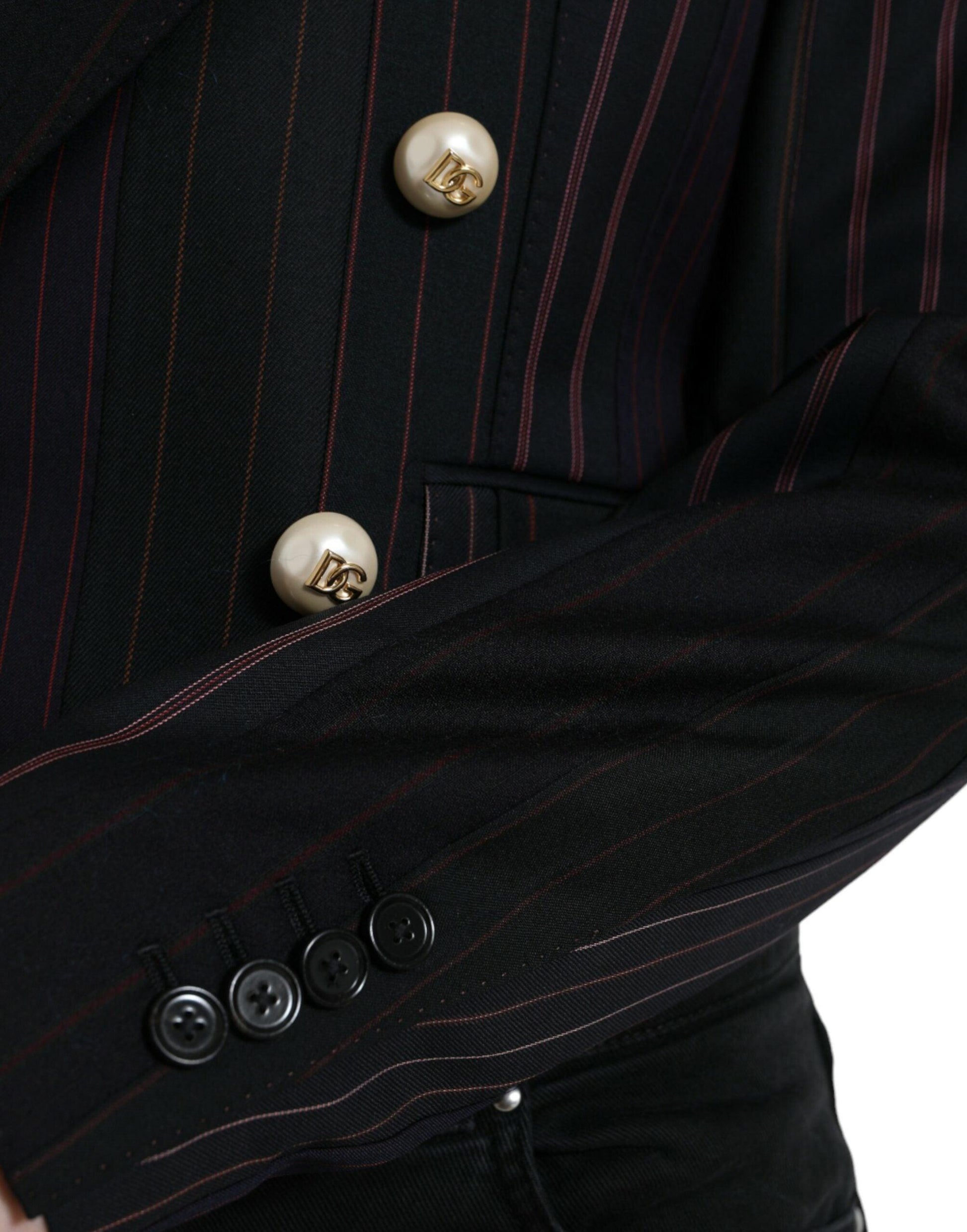 Dolce & Gabbana Striped Double Breasted Wool Blazer - Arichezz.store