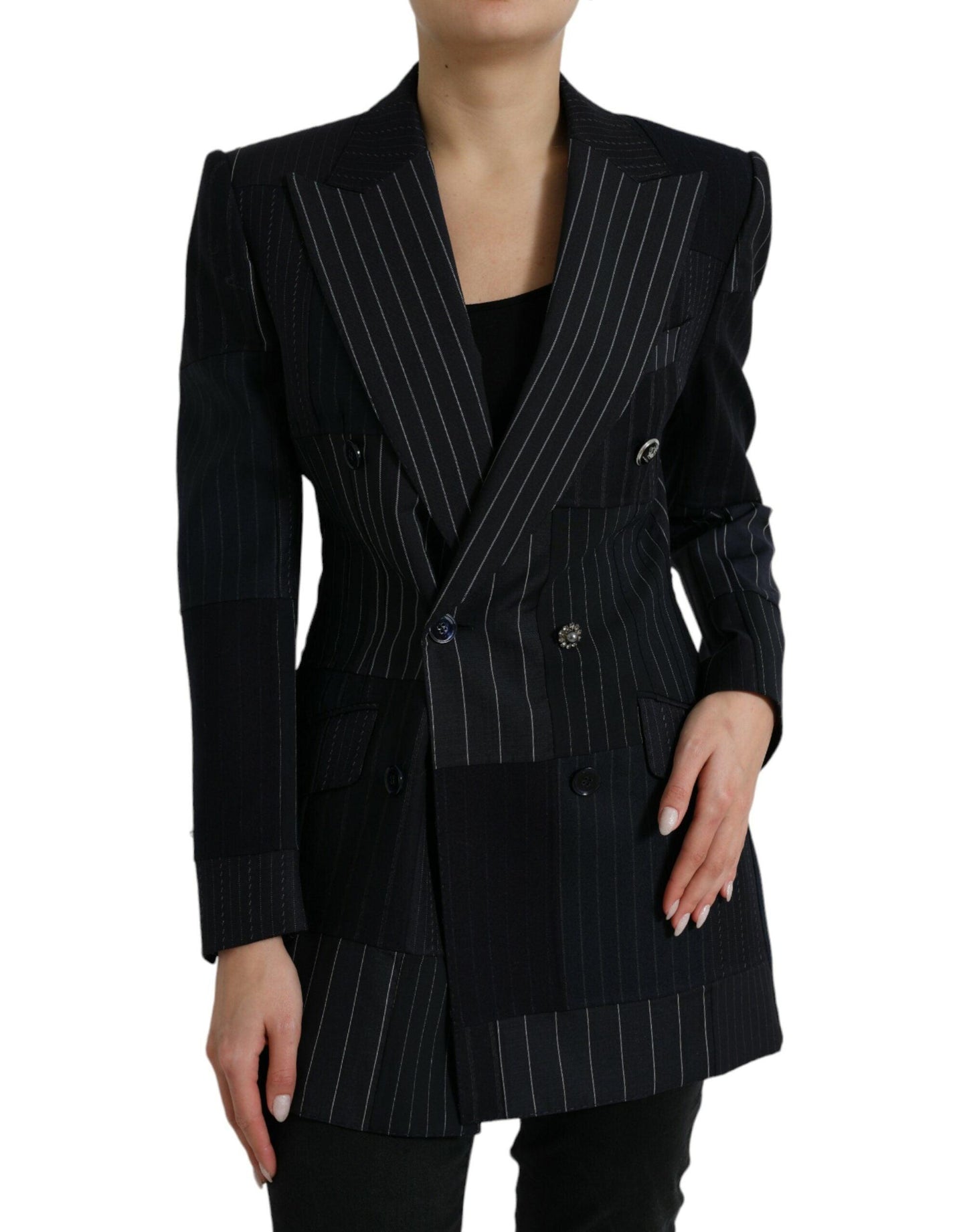 Dolce & Gabbana Elegant Striped Virgin Wool Blazer - Arichezz.store