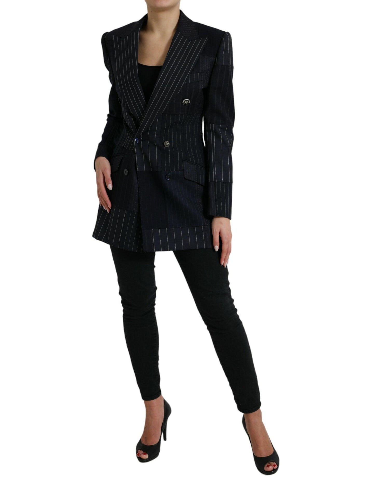 Dolce & Gabbana Elegant Striped Virgin Wool Blazer - Arichezz.store