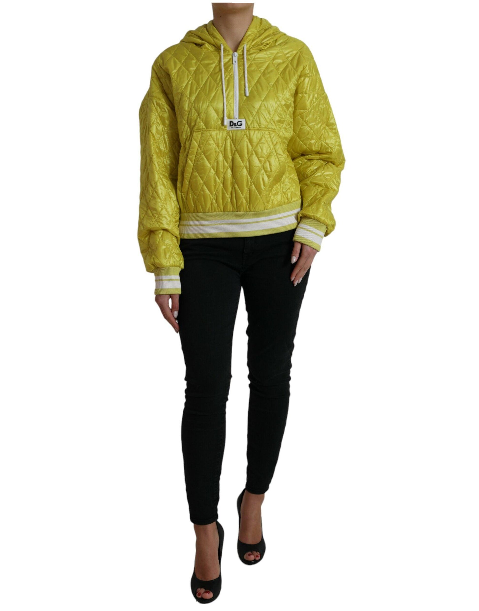 Dolce & Gabbana Radiant Yellow Hooded Jacket - Arichezz.store