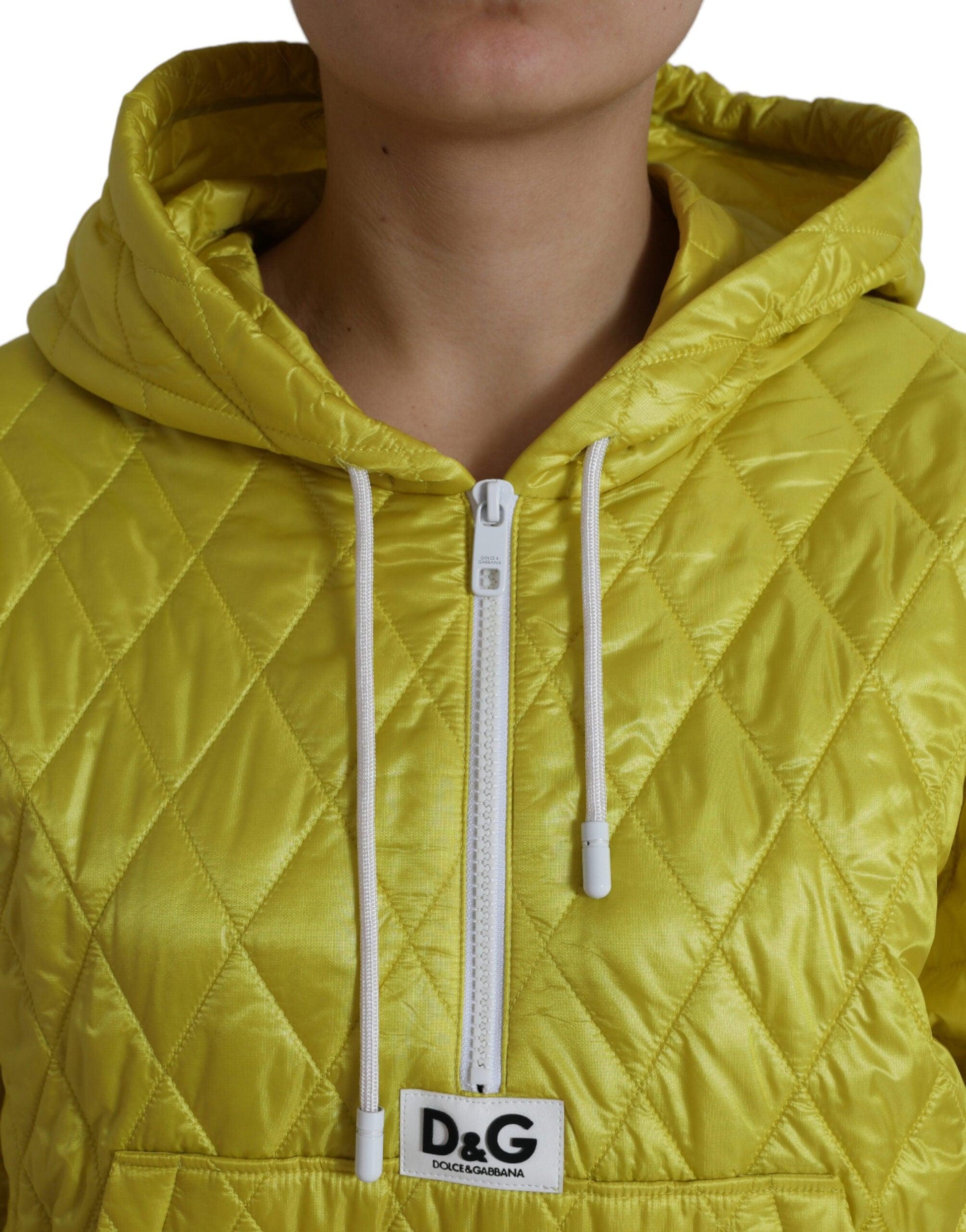 Dolce & Gabbana Radiant Yellow Hooded Jacket - Arichezz.store