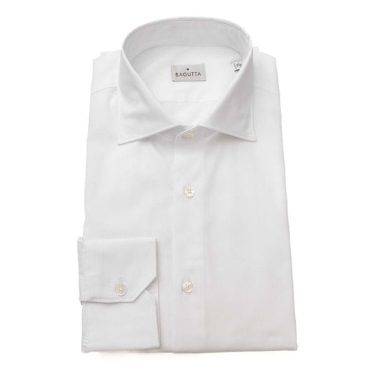 Bagutta White Cotton Men Shirt