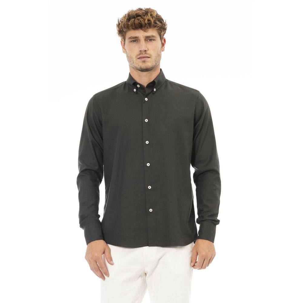 Baldinini Trend Green Cotton Men Shirt - Arichezz.store