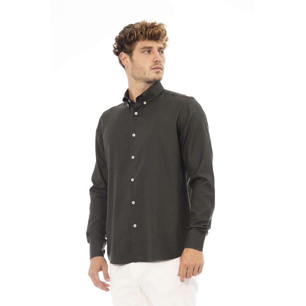 Baldinini Trend Green Cotton Men Shirt - Arichezz.store