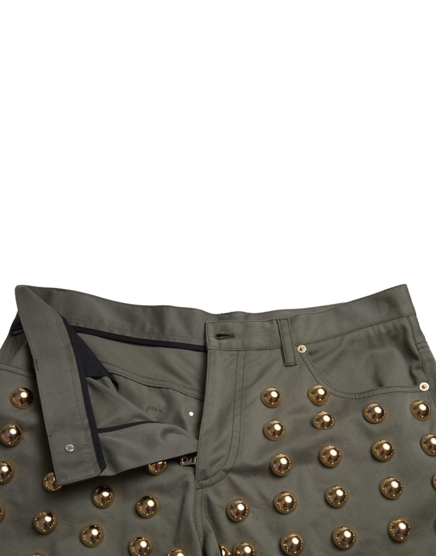 Dolce & Gabbana Emerald High Waist Embellished Shorts - Arichezz.store