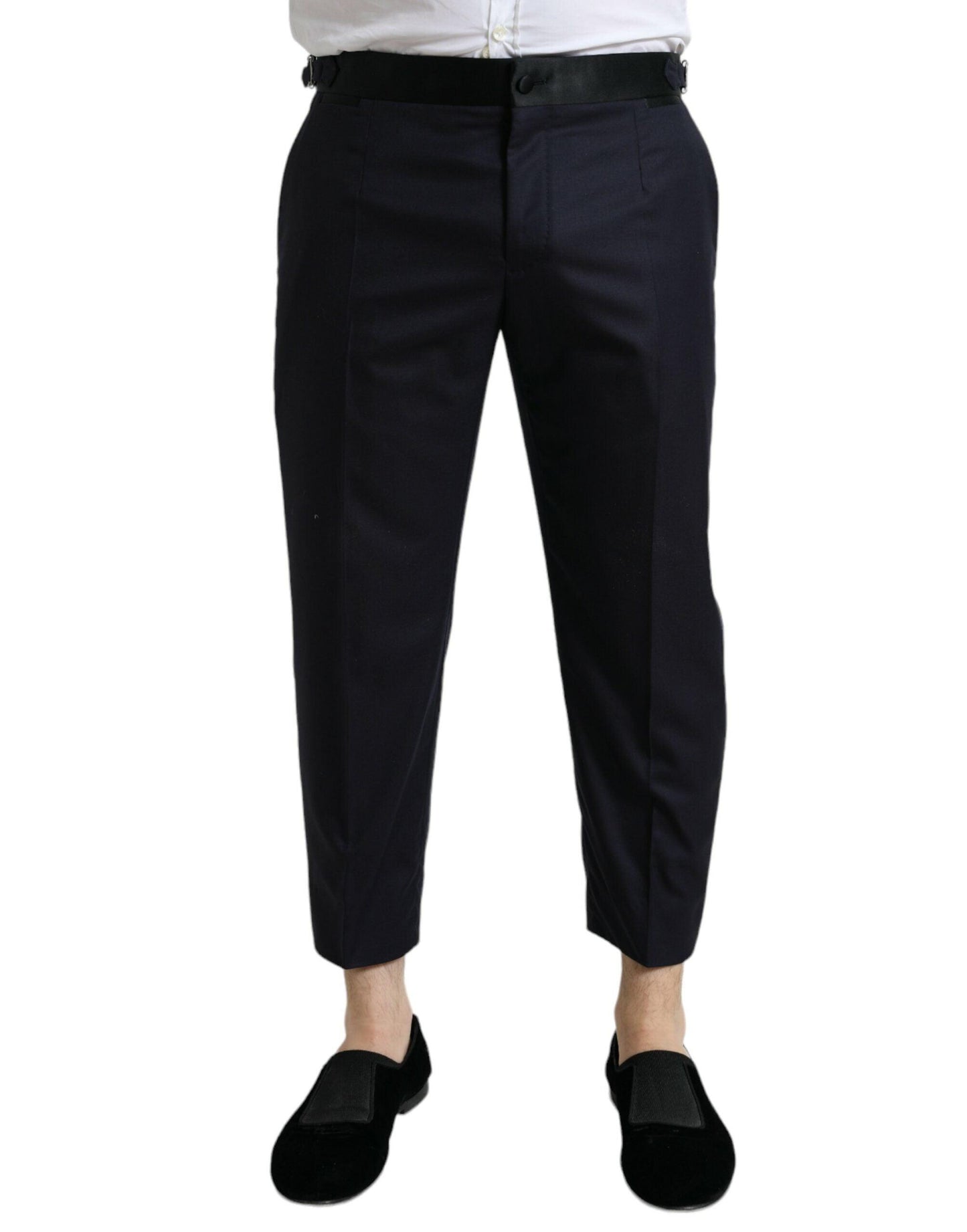 Dolce & Gabbana Elegant Wool-Silk Blend Cropped Dress Pants - Arichezz.store