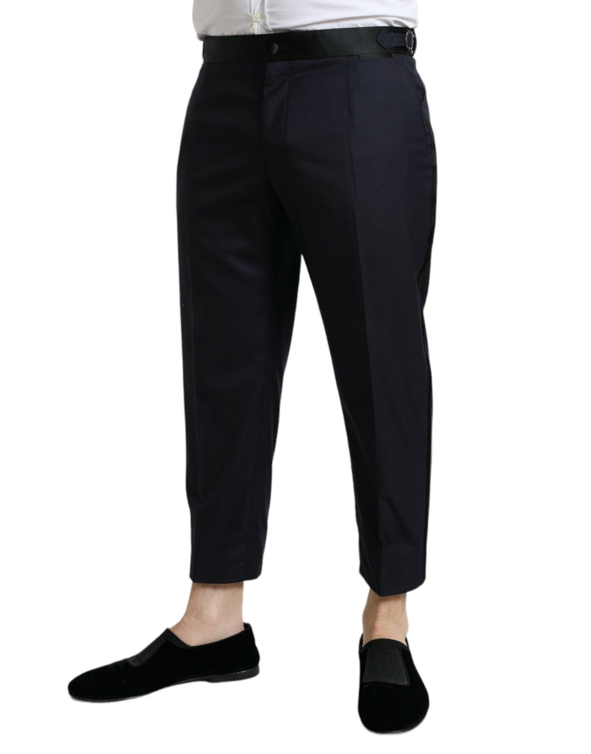 Dolce & Gabbana Elegant Wool-Silk Blend Cropped Dress Pants - Arichezz.store