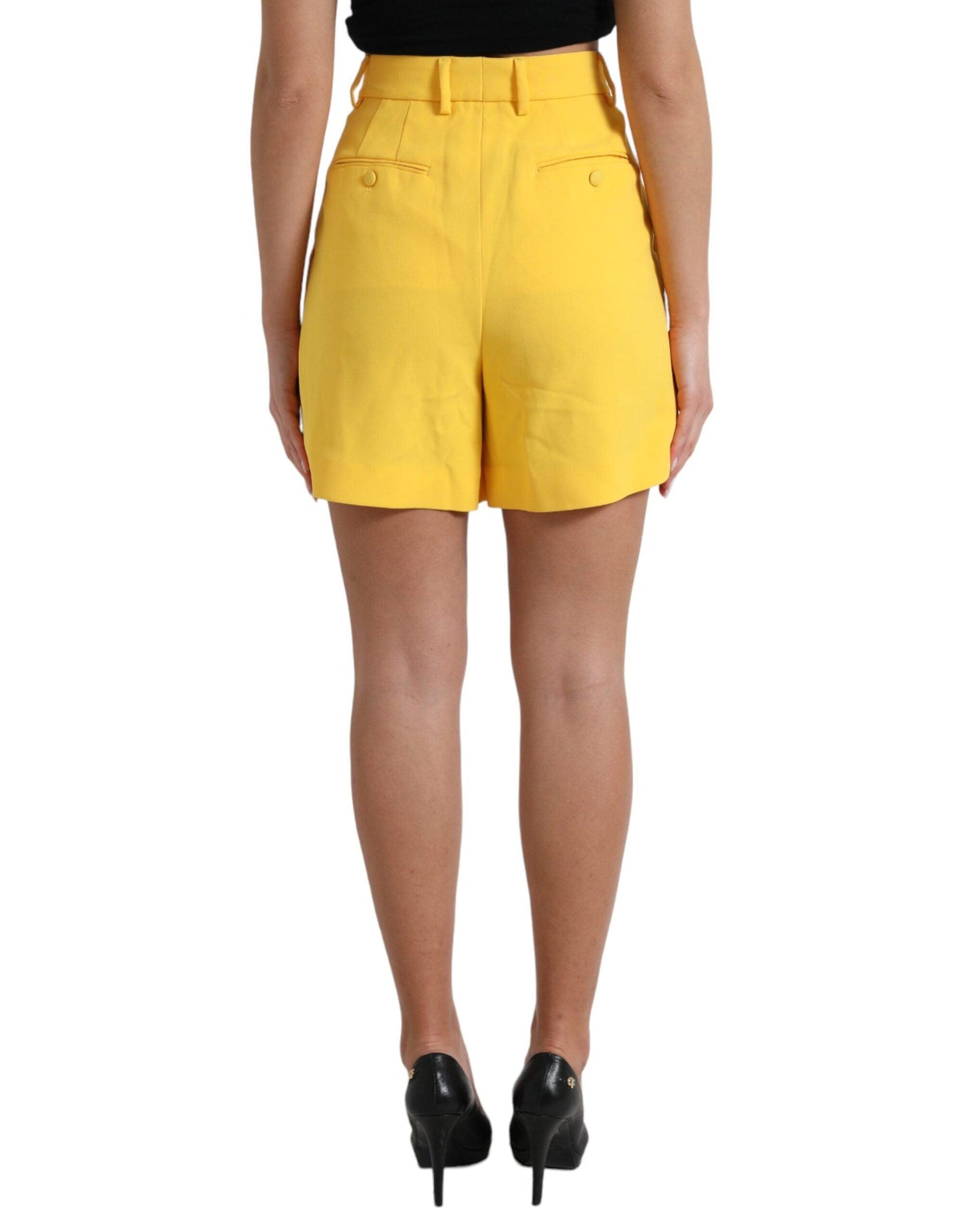 Dolce & Gabbana Elegant High Waist Bermuda Shorts in Sunny Yellow - Arichezz.store